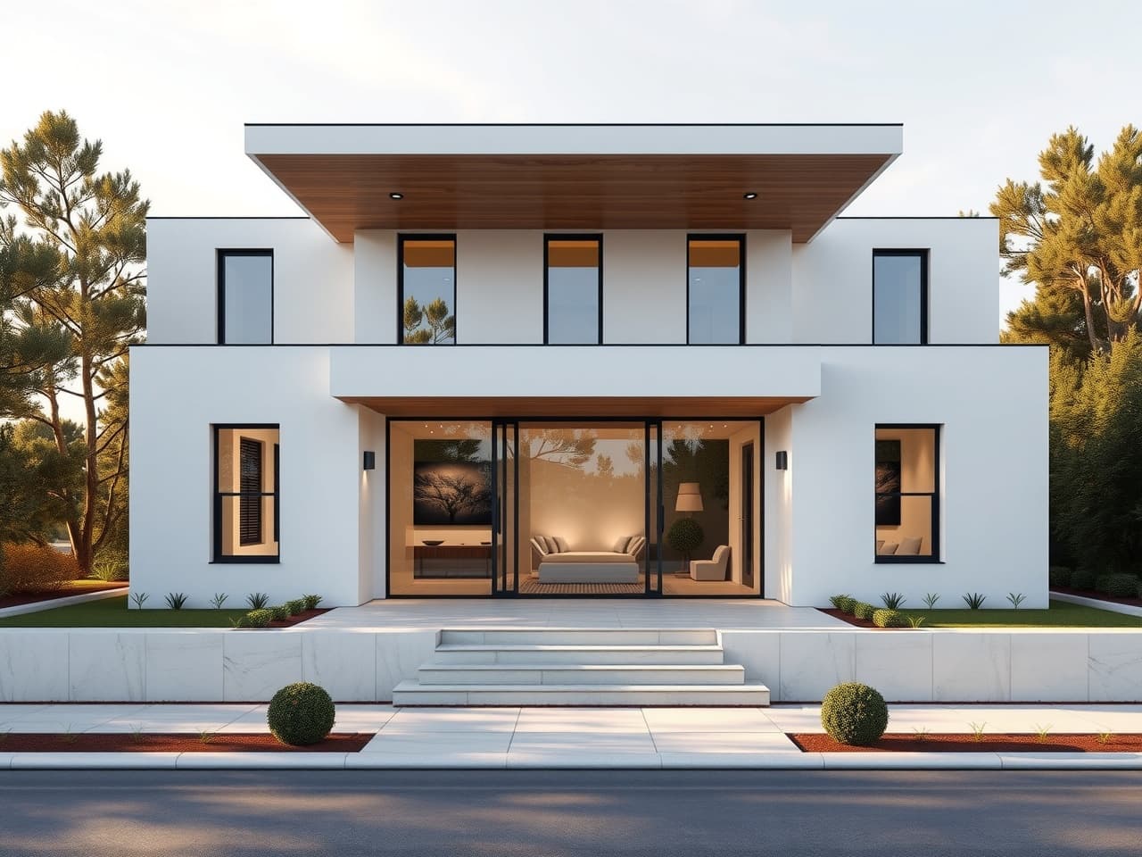 Photoreal exterior with real materials and landscape