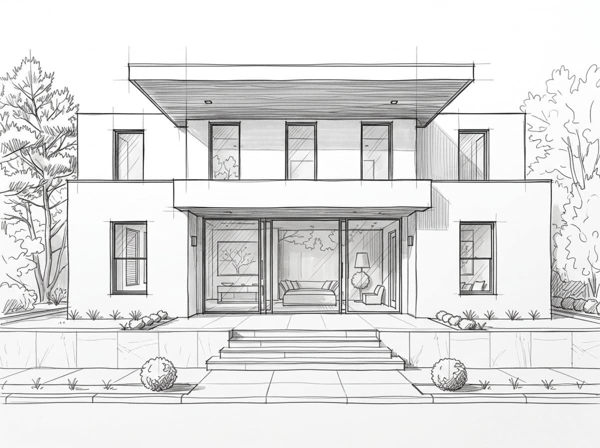 Draft model of a house before the realism pass