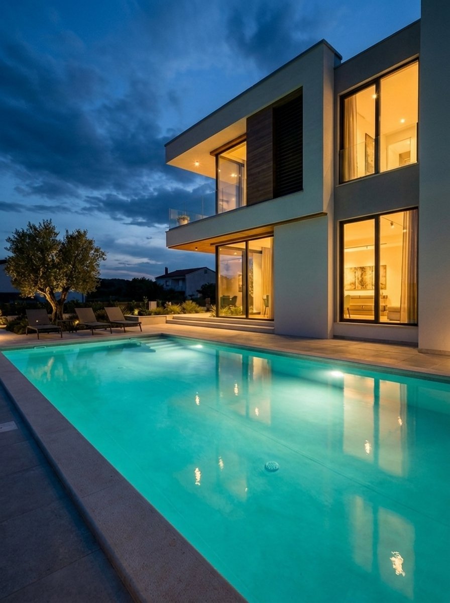 Same villa from the pool